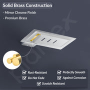 Plantex Smero Pure Brass Soap Holder for Bathroom and Kitchen/Soap Stand/Soap Dish/Soap Case/Bathroom Accessories - Arrete (Chrome)