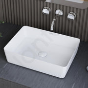 Plantex Melamine Tabletop Wash Basin/Washbasin for Bathroom/Restaurants/Office (White, 18 x 13 x 4.5 Inch)
