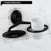 Plantex 304 Grade Stainless Steel Bathroom Soap Holder and Brush Stand for Wash Basin Bathroom Accessories - Cubic (Black)