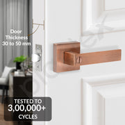 Plantex Brass, Zinc New Age Bathroom Door Locks/Key-Less Door Lock Set for Bedroom/Balcony/Storeroom with - Reversible Design (Copper Antique, 30mm to 50mm Door Range)
