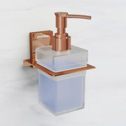Plantex 304 Grade Stainless Steel Liquid Soap Dispenser for Bathroom/Frosted Glass Liquid Shampoo Dispenser/Hand wash Dispenser/Bathroom Accessories - Pack of 1 (Crystal, PVD Rose Gold)