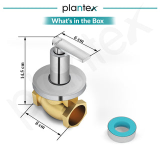 Plantex Pure Brass 25 mm Flush Valve with Teflon Tape & Wall Flange - 7 Year Warranty (Commercial & Residential Use)