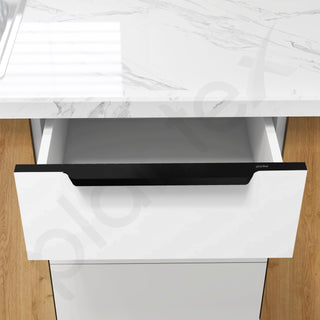 Plantex Profile Handle for Kitchen Cabinet/18 Inch Alluminium Drawer Profile Handle/Wardrobe Pull Handle for Home/Office/Hotel - Pack of 5 (Black)