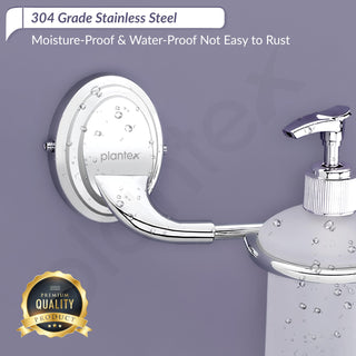 Plantex 304 Grade Stainless Steel Liquid Soap Dispenser/Shampoo Dispenser/Hand Wash Dispenser/Bathroom Accessories Pack of 1, Cubic (Chrome)