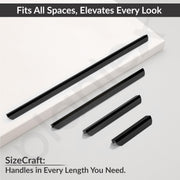 Plantex Cabinet Handle/Kitchen Cabinet Door Handle/Wardrobe/600 mm Cupboard Handle/Door Pull-Push Handle for Home/Office - Pack of 2 (Black)
