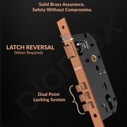 Plantex Mortise Door Lock/Heavy Duty Lock for Main Door/Mortise Locks for Home/Office/Hotel-3 Brass Keys (1031 - PVD Rose Gold)