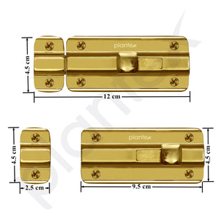 Plantex Premium Heavy Duty Door Stopper/Door Lock Latch for Home and Office Doors - Pack of 8 (PVD Gold)