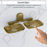 Plantex 304 Grade Stainless Steel Bathroom Soap Holder/Double Soap Dish/Soap Stand/Bathroom Accessories - Parv (Brass Antique)