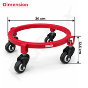 Plantex Cylinder Trolley with Wheels/Heavy Duty GI Steel Gas Stand with 4 Caster Wheels/Cylinder Stand for Home/Kitchen/Restaurant/LPG Gas Stand Trolley (Red, Pack of 1)