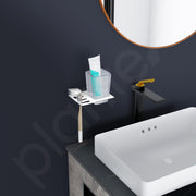 Plantex Smero Pure Brass Tooth Brush Holder/Tumbler Holder/Toothpaste Holder/Bathroom Accessories - Arrete (Chrome)