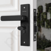 Plantex Heavy-Duty Door Lock - Main Door Locks Handle Set/Mortise Lock with 3 Keys, Brass Lockbody & Cylinder (8125 - Z Black & DC Black)