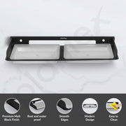 Plantex Stainless Steel and Frosted Glass Double Soap Holder for Bathroom/ Dual Soap Case/Soap Stand/Bathroom Accessories -(Black)