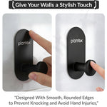 Plantex Wall Hanging Hook/Bath Towel Hook/Self Adhesive Oval Robe Hooks for Kitchen/Bathroom/Stylish Home Decor Items - Pack of 2 (Black)
