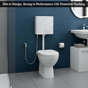 Plantex Dual Cistern Flush Tank/Polypropylene Flush Tank for Toilet with 10 Ltr Water Capacity/Western Toilet Flush Tank - Pack of 1 (White)