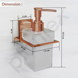 Plantex 304 Grade Stainless Steel Liquid Soap Dispenser for Bathroom/Frosted Glass Liquid Shampoo Dispenser/Hand wash Dispenser/Bathroom Accessories - Pack of 1 (Crystal, PVD Rose Gold)