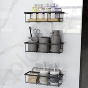 Plantex Bathroom Organiser Without Drill/Self Adhesive Bathroom Shelf/Washroom Organizer - GI Steel, Powder Coated (Pack of 3)