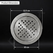 Plantex 304 Grade Stainless Steel Bathroom Drain Cover/Floor Drain Jali for Bathroom/Drainage Cover (5x5 inches) - (TRINEX, Chrome)