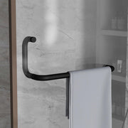 Plantex Shower Door Handle/Stainless Steel Towel Bar Combination/Towel Holder for Glass Shower Door and Bath Door Pull Handle - Pack of 1 (Black)