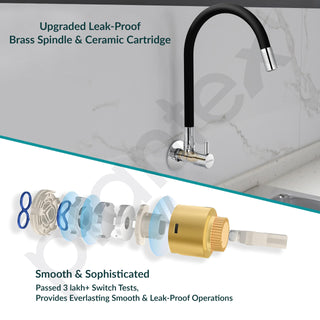 Plantex Pure Brass Flexible Tap for Kitchen Sink with Brass Wall Flange and Teflon Tape/360° Rotating Sink Tap for Kitchen Basin with Water Saving Aerator-7 Year Warranty by Plantex-(ICO-910B)