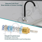 Plantex Pure Brass Flexible Tap for Kitchen Sink with Brass Wall Flange and Teflon Tape/360° Rotating Sink Tap for Kitchen Basin with Water Saving Aerator-7 Year Warranty by Plantex-(ICO-910B)