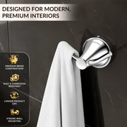Plantex Robe Hook for Bathroom/Pure Brass Clothes Hanging Hook/Hook for Wall/Bathroom Accessories - Pack of 1 (APS-EFL-04, Chrome)