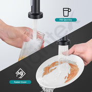 Plantex Brass Sink Tap for Kitchen with 360Ãƒâ€šÃ‚Â° Swivel Spout/Single Lever Kitchen Faucet with Dual Flow Mixer Tap/Water tap for Kitchen Sink-(Matte Black)