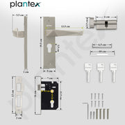 Plantex Heavy-Duty Door  Handle Lock Set/ 6-Lever Lock Mechanism with 3 Years of Warranty/Mortise Door Lock with 3 Keys - (8129-Satin White)