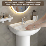 Plantex Pillar Cock Water Tap/Pure Brass Pillar Cock for Wash Basin with Teflon Tape/Single Lever Tabletop Basin Tap - (Star, Chrome)