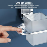 Plantex Tumbler Holder for Bathroom/304 Grade Stainless Steel Toothbrush Holder/Tothpaste Holder/Bathroom Accessories - Pack of 1 (Chrome)