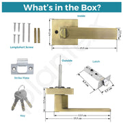 Plantex Door Lock/Heavy Duty Main Door Lock with 3 Key/Mortise Locks for Home/Office/Hotel - (9807-Brass Antique)