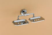 Plantex Nipron 304 Grade Stainless Steel Towel Rack for Bathroom/Double Soap Holder/Napkin Ring/Bathroom Accessories - Chrome