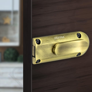 Plantex Door Stopper/Door Latch for Main Door/Baby Latch for Bathroom/Door Lock for Home and Office Doors - Pack of 2 (Brass Antique)