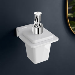 Plantex Liquid Soap Dispenser for Bathroom/Acrylic Shampoo Dispenser/Hand wash Dispense/Bathroom Accessories - Pack of 1 (VIW-137, White)
