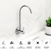 Plantex Brass RO Water Purifier Tap for Kitchen Sink/360Â° Rotatable Wall Mount RO Faucet/Drinking Water Tap/Heavy Duty Brass RO Tap for All RO Water Purifiers - Chrome (RO-017)