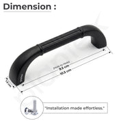Plantex Cabinet Handle/96mm Handle for Drawer/Wardrobe/Kitchen Handle/Pull-Push Handle for Home/Office - Pack of 1 (Black)
