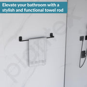 Plantex 304 Grade Stainless Steel Towel Holder for Bathroom/Single Towel Rod/Holder for Bathroom Accessories - Cute (Black - 24 Inch, Pack of 1)