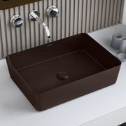 Plantex Wash Basin for Bathroom/Melamine Table Top Washbasin/Countertop Basin (Brown, 18 x 13 x 4.5 Inch)