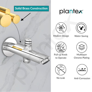 Plantex Pure Brass Bathtub Spout with Brass Wall Flange/Button Attachment for Hand Shower -(BAL-522-Mirror-Chrome)