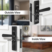 Plantex Stainless Steel Door Lock Ã¢â‚¬â€œ Bathroom Door Lock/Mortise 8inch Keyless Plate Handle Set for Home/Bathroom/Storeroom/Balcony/Office - Pack of 1 (DTM-659, Z-Black)