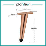 Plantex 6 Inch Sofa Legs for Bed Furniture/Sofa Legs for Table/Sofa Support Legs with Rubber Grip (Rose Gold, 6 Pcs)