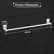 Plantex Towel Rod for Bathroom/304 Grade Stainless Steel Towel Bar/Towel Stand/24 Inch Towel Hanger/Bathroom Accessories - Pack of 1 (PM-2402, Chrome)