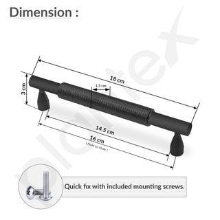Plantex Cabinet Handle/160mm Handle for Cabinet/Wardrobe Handle/Door Pull-Push Handle for Home/Office - Pack of 1 (Black)