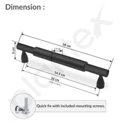 Plantex Cabinet Handle/160mm Handle for Cabinet/Wardrobe Handle/Door Pull-Push Handle for Home/Office - Pack of 1 (Black)