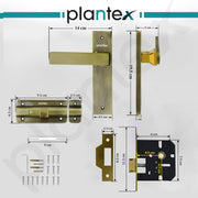 Plantex Heavy Duty Door Lock ÃƒÂ¢Ã¢â€šÂ¬Ã¢â‚¬Å“ Bathroom Door Lock/Mortise 8inch Keyless Plate Handle Set for Home/Bathroom/Store Room/Balcony/Office with Baby Latch (8116, Brass Antique & PVD Gold)