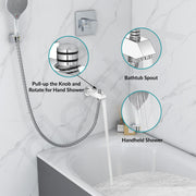 Plantex Pure Brass Bathtub Spout with Button Attachment for Hand Shower with Water Saving Aerator with Teflon Tape and Wall Flange/Spout with Button-(PRI-322-Chrome)