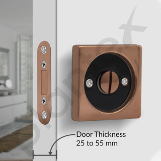 Plantex Door Lock for Bathroom/Latch Lock for Home/Bedroom/Bathroom/Door Chitkani/Bbay Latch for Bathroom - (DTM-620, PVD Rose Gold and Black)