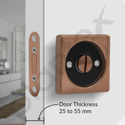 Plantex Door Lock for Bathroom/Latch Lock for Home/Bedroom/Bathroom/Door Chitkani/Bbay Latch for Bathroom - (DTM-620, PVD Rose Gold and Black)