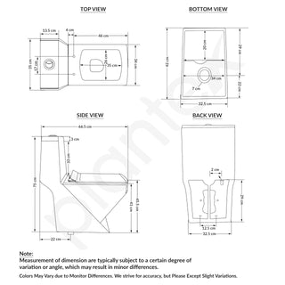 Plantex Commode for Toilet/Rimless Ceramic One Piece Western Toilet/Commode with Soft Closing Toilet Seat - S Trap Outlet (White)