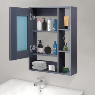 Plantex Bathroom Mirror Cabinet - HDHMR Wood Retro Bathroom Organizer Cabinet Bathroom Accessories (Linen Grey/18 x 24 Inches)