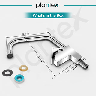 Plantex Pure Brass Sink Tap for Kitchen with 360° Swivel Spout/Kitchen Sink Tap with Water Saving Aerator-7 Year Warranty (PRI-313-Mirror-Chrome Finish)